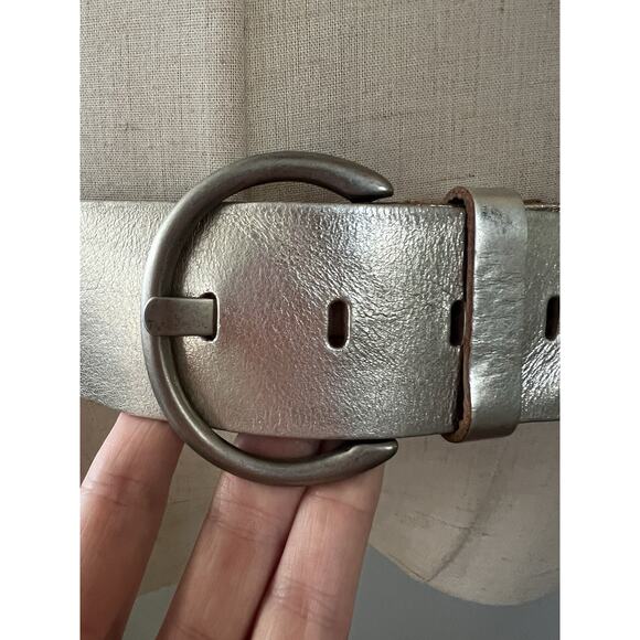 FOSSIL Silver Leather Studded Hipster Belt - Picture 7 of 11